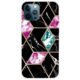 iPhone 14 Pro TPU case met zwart-roze marmerpatroon