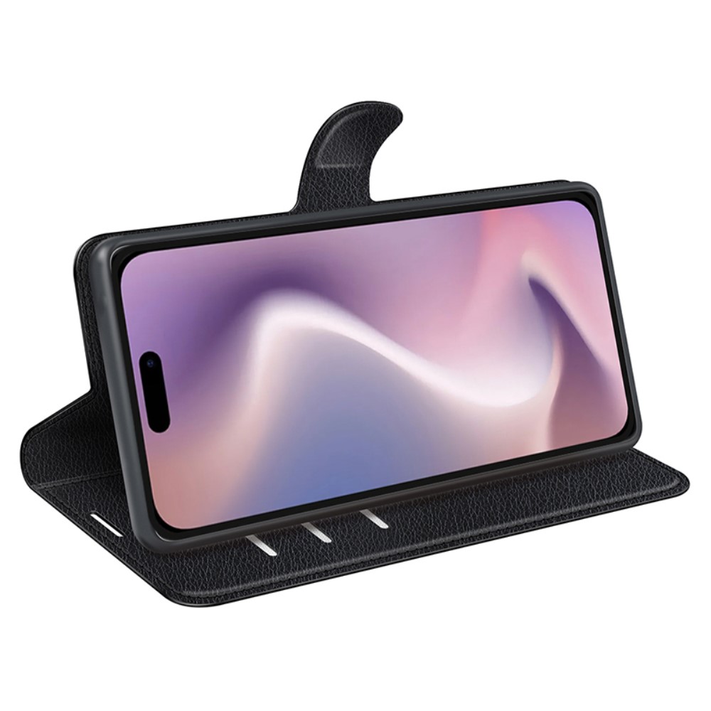 iPhone 16 Pro Wallet Case 5 Zwarte iPhone 16 Pro Wallet Case als standaard